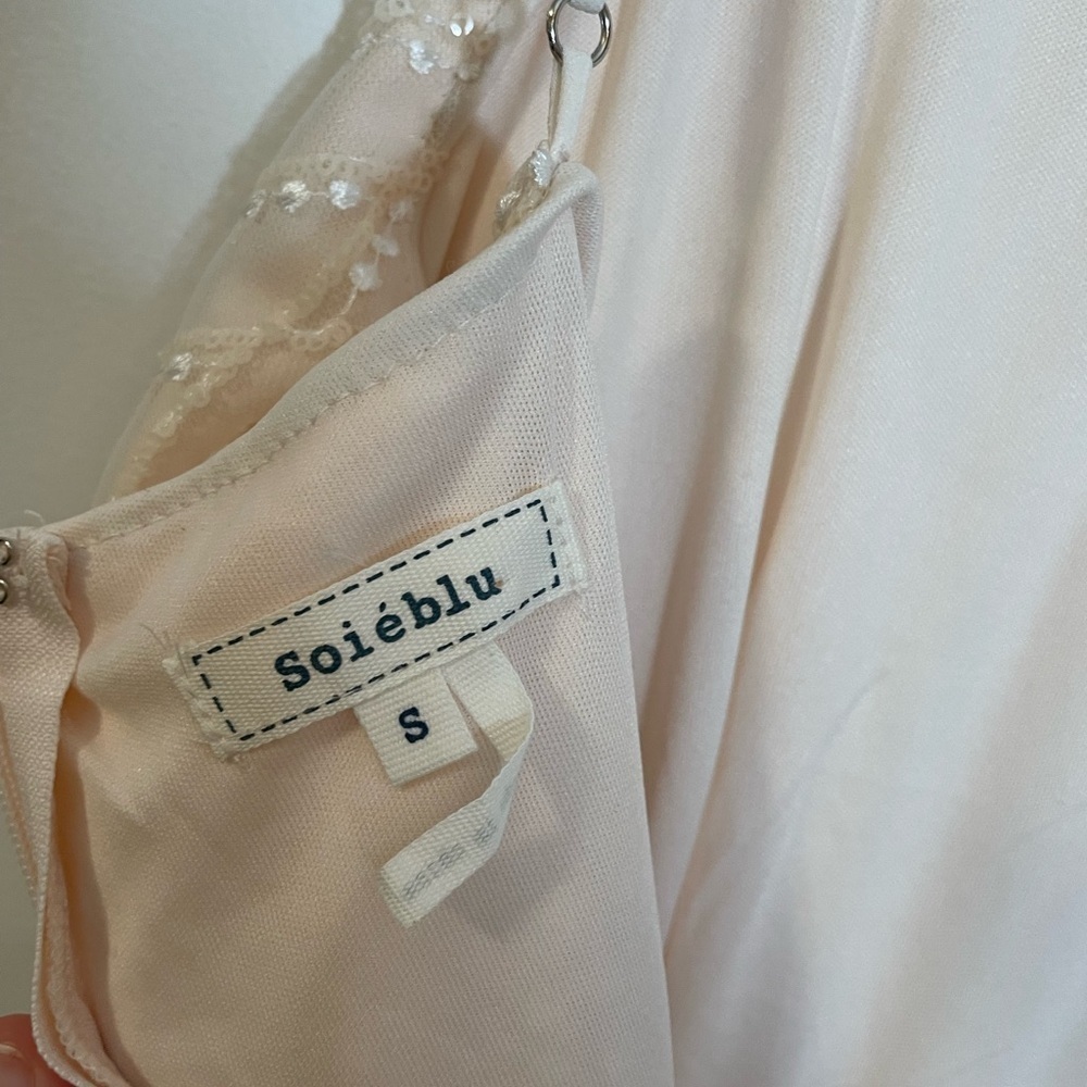 NWT Soieblu Stunning Champaign Blush Sequin Maxi Dress Sz Small Formal Occasion - Picture 2 of 16